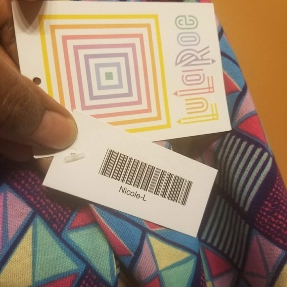 Lularoe | Women's Geometric Print Nicole Style Dress (Size Large) - Picture 8 of 10